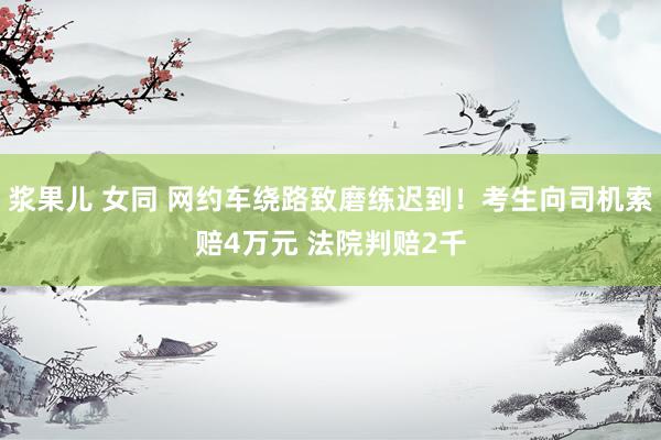 浆果儿 女同 网约车绕路致磨练迟到！考生向司机索赔4万元 法院判赔2千