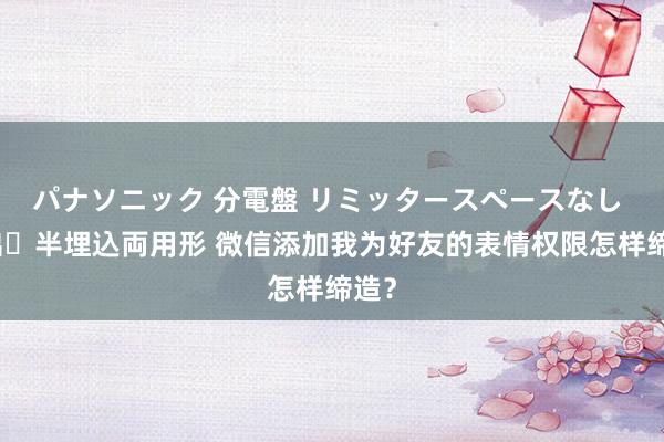 パナソニック 分電盤 リミッタースペースなし 露出・半埋込両用形 微信添加我为好友的表情权限怎样缔造？