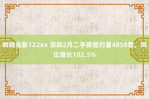 晓晓电影122xx 深圳2月二手房签约量4858套，同比增长102.5%