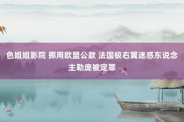 色姐姐影院 挪用欧盟公款 法国极右翼迷惑东说念主勒庞被定罪